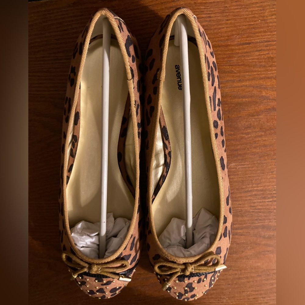 Cheetah Print studded flats